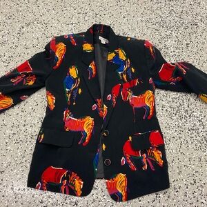 Rare 80’s Vintage Cabaret Rainbow Zebra Blazer size Medium